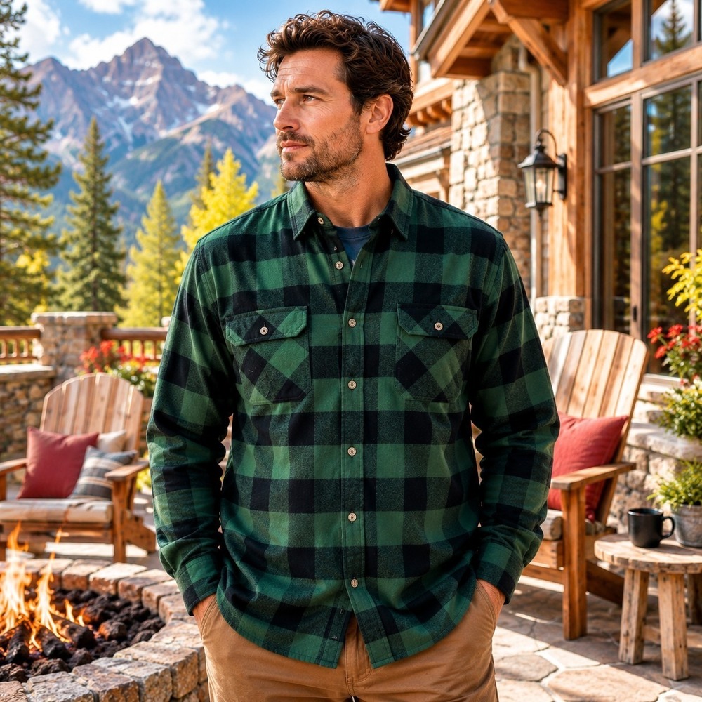 Jach's Men's Large Heritage Flannel Shirt Cabincore Lumberjack Outdoor Gorpcore